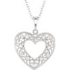 Sterling Silver .10 CTW Diamond Heart 18 inch Necklace Ref. 3677274