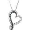 Sterling Silver .20 CTW Black and White Diamond Heart 18 inch Necklace Ref. 3677403