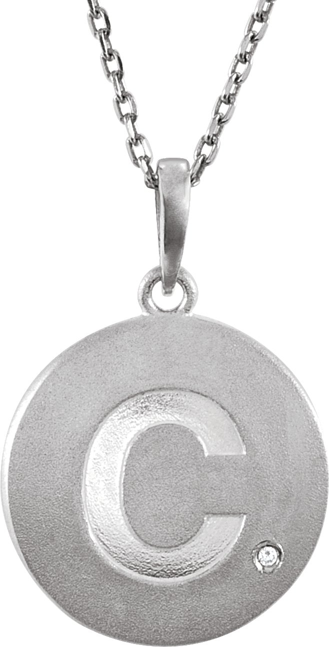 Sterling Silver .005 CTW Diamond Initial I 18 inch Necklace Ref. 4075950