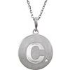 Sterling Silver .005 CT Natural Diamond Initial C 18