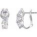 Sterling Silver 5 mm Round Cubic Zirconia Three-Stone Omega Earrings