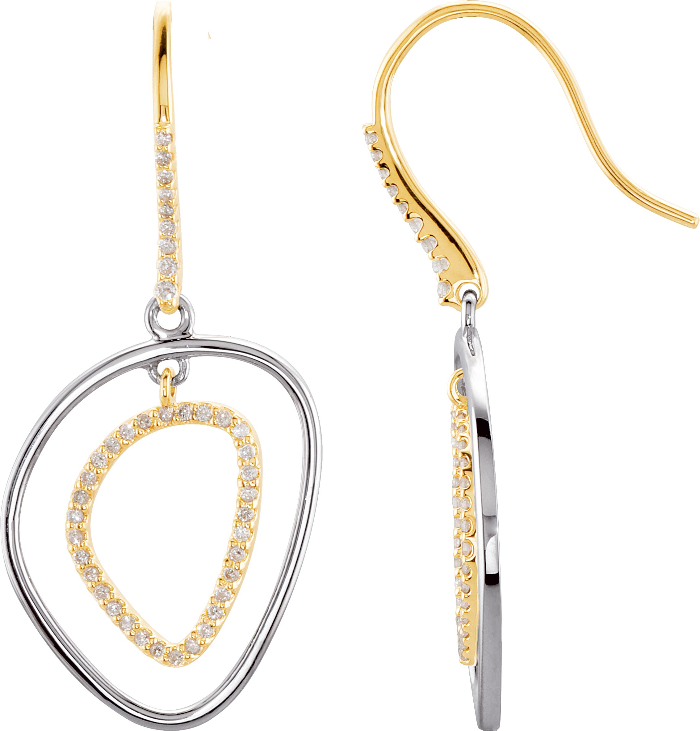 14K Yellow & Sterling Silver 3/8 CTW Diamond Earrings