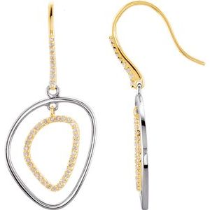 14K Yellow & Sterling Silver 3/8 CTW Diamond Earrings