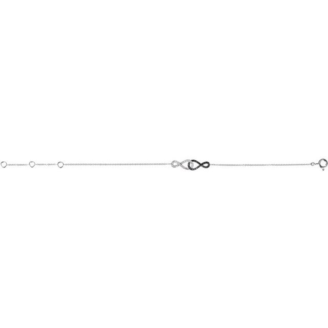 1/5 CTW Natural Black & White Diamond Infinity-Inspired 5.75 - 6.75 Bracelet