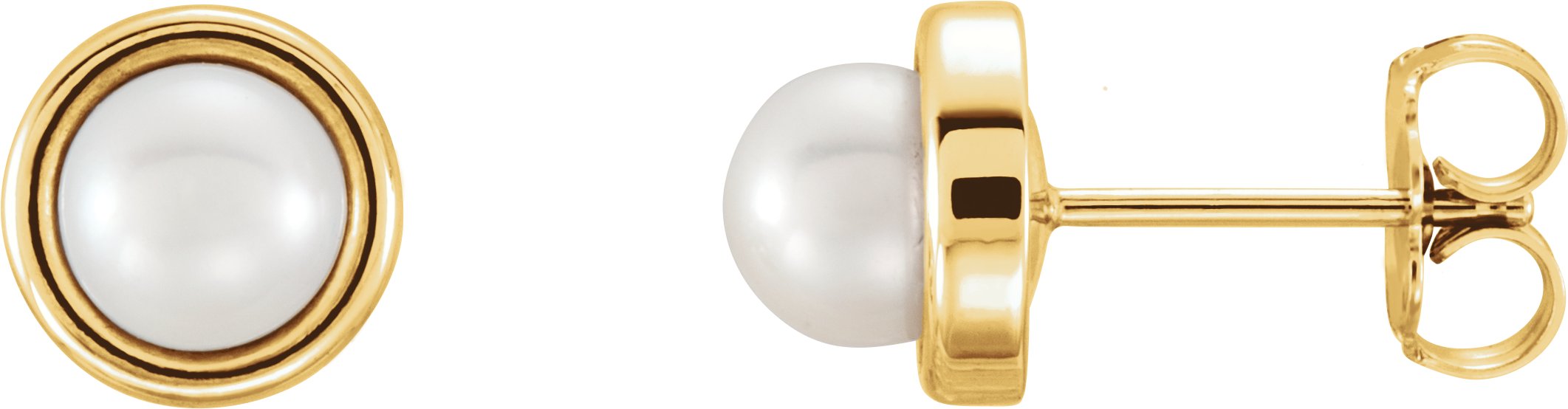 14K Yellow 5.5 6 mm Freshwater Cultured Pearl Earrings Ref. 9108448