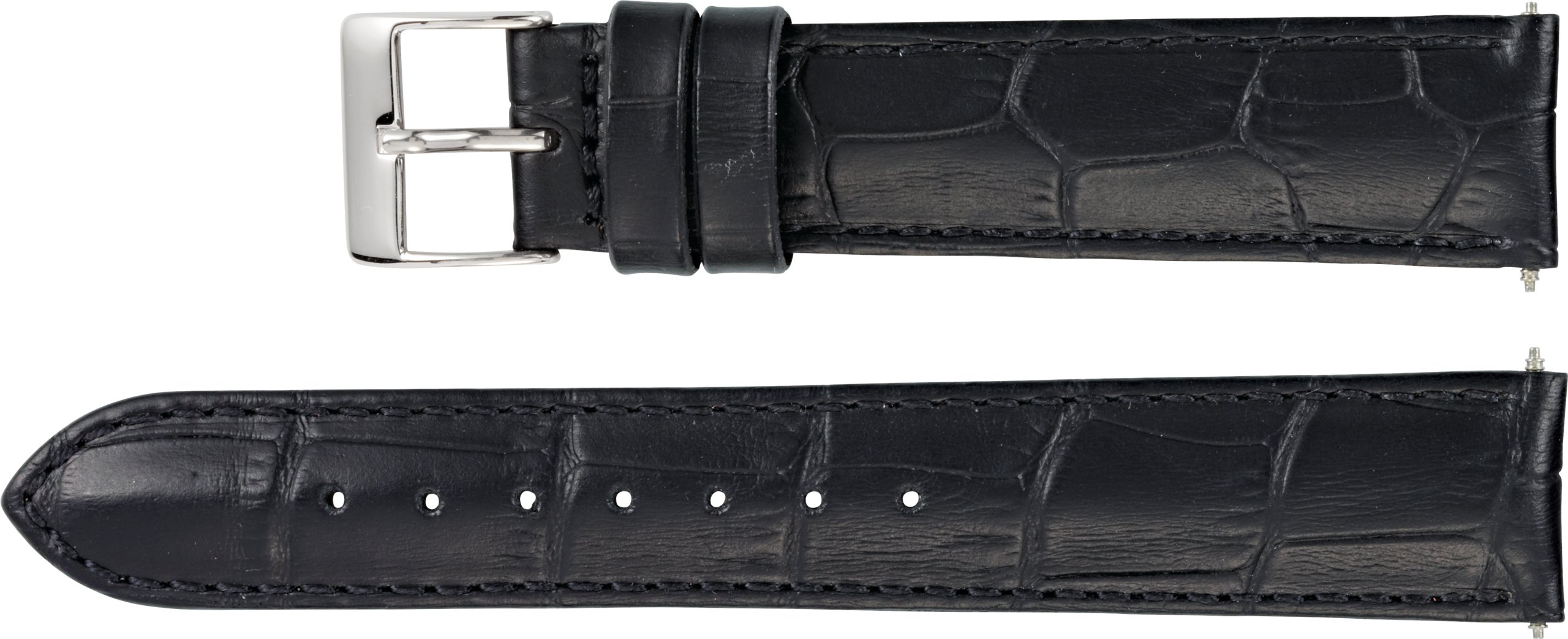 Leather Matte Alligator Grain Padded Watch Band