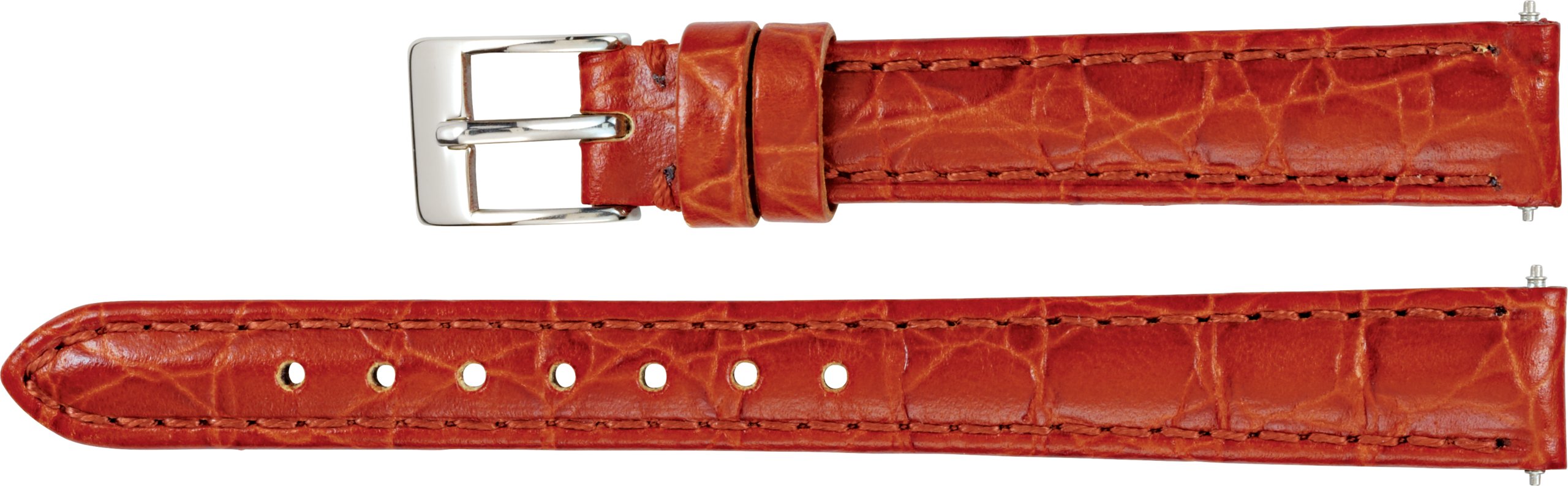 12 mm Regular Honey Leather Crocodile Grain Padded Watch Band