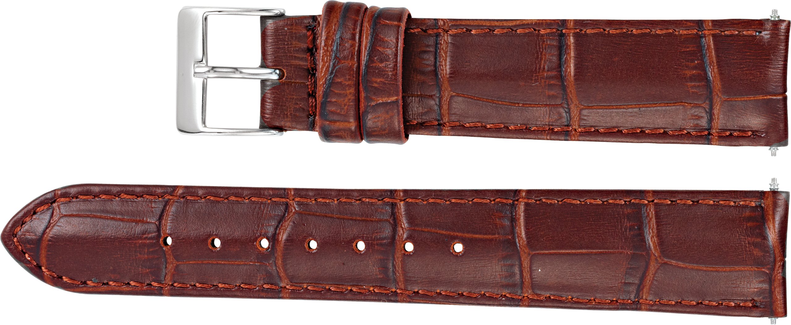 Leather Matte Alligator Grain Padded Watch Band