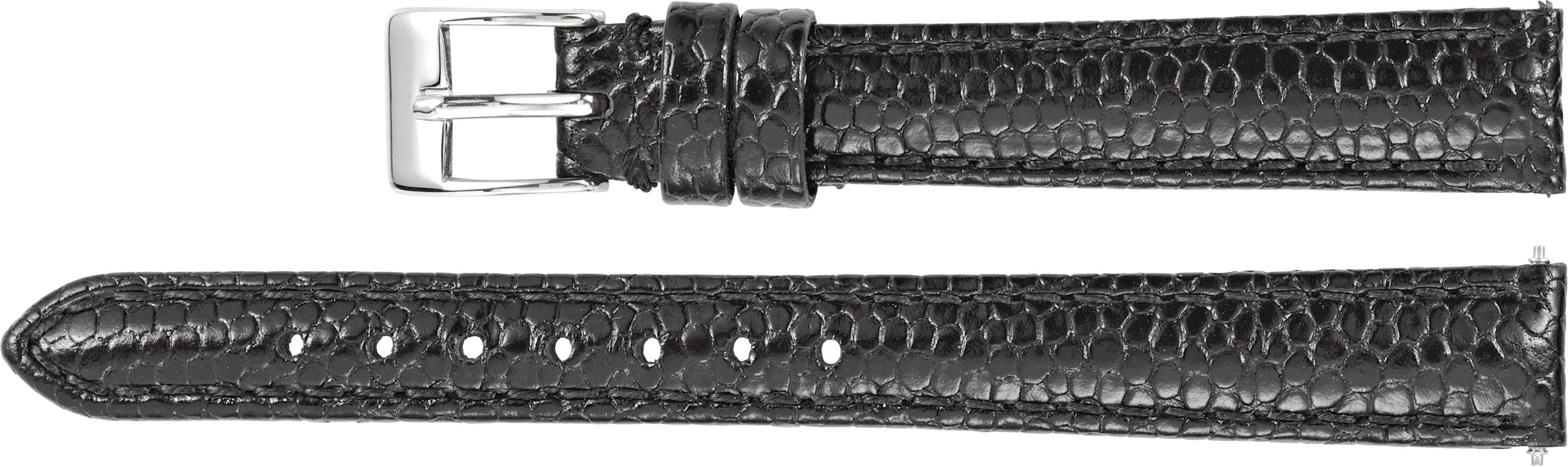 Leather Lizard Grain Padded Watch Band