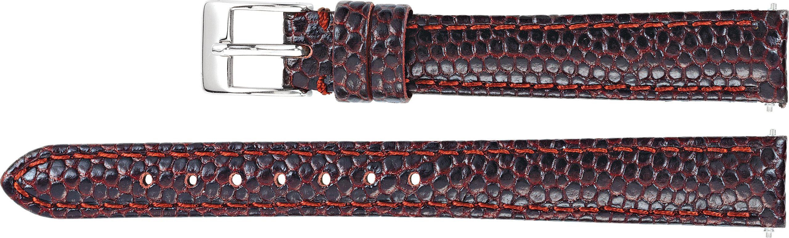 Leather Lizard Grain Padded Watch Band