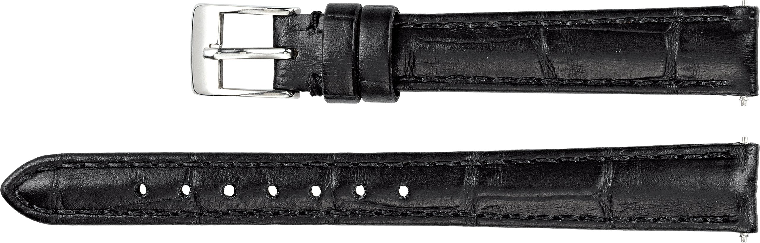 Leather Matte Alligator Grain Padded Watch Band