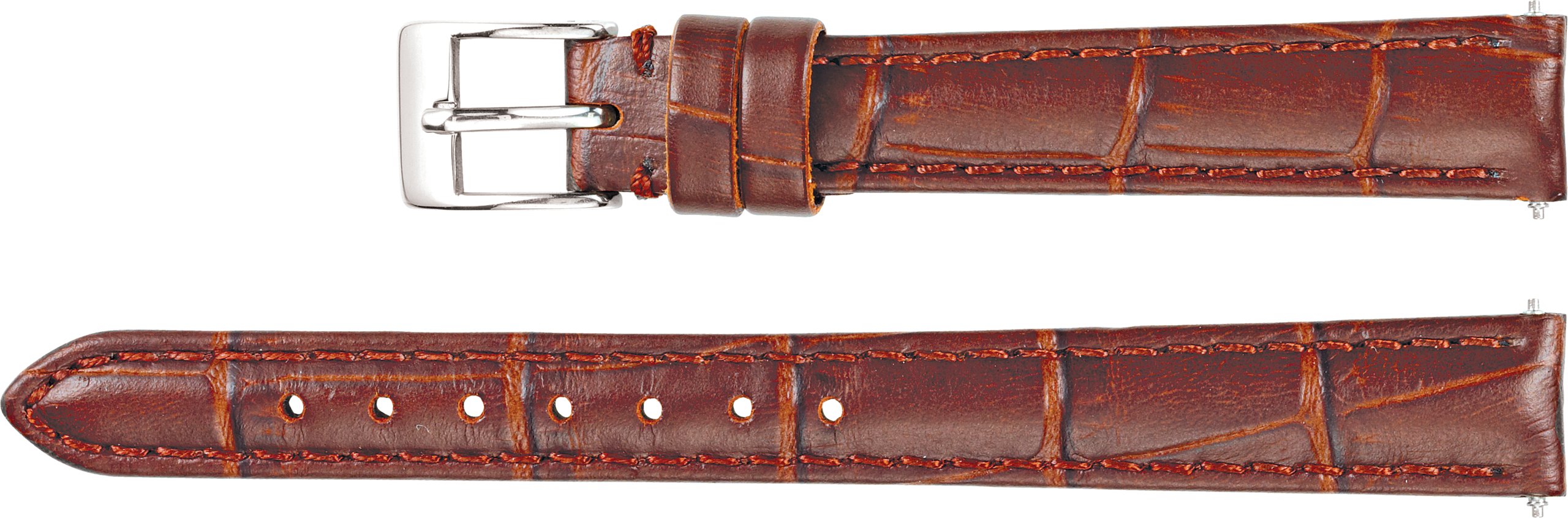 Leather Matte Alligator Grain Padded Watch Band