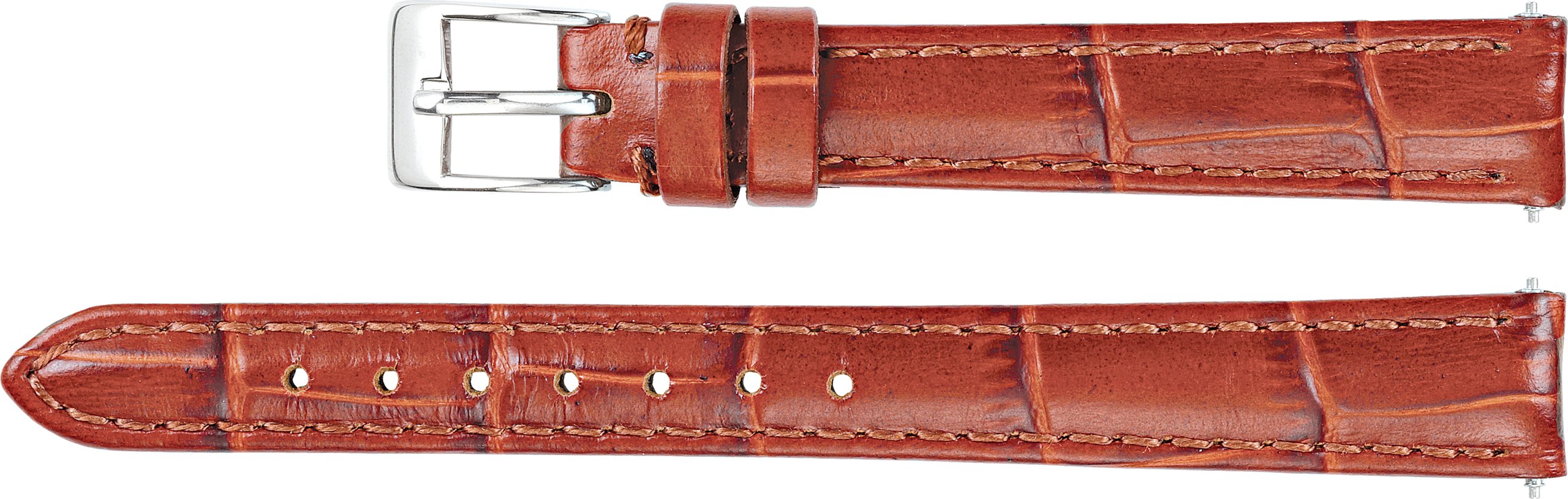Leather Matte Alligator Grain Padded Watch Band