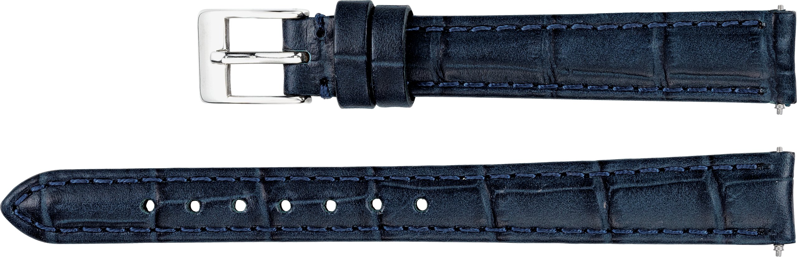 Leather Matte Alligator Grain Padded Watch Band
