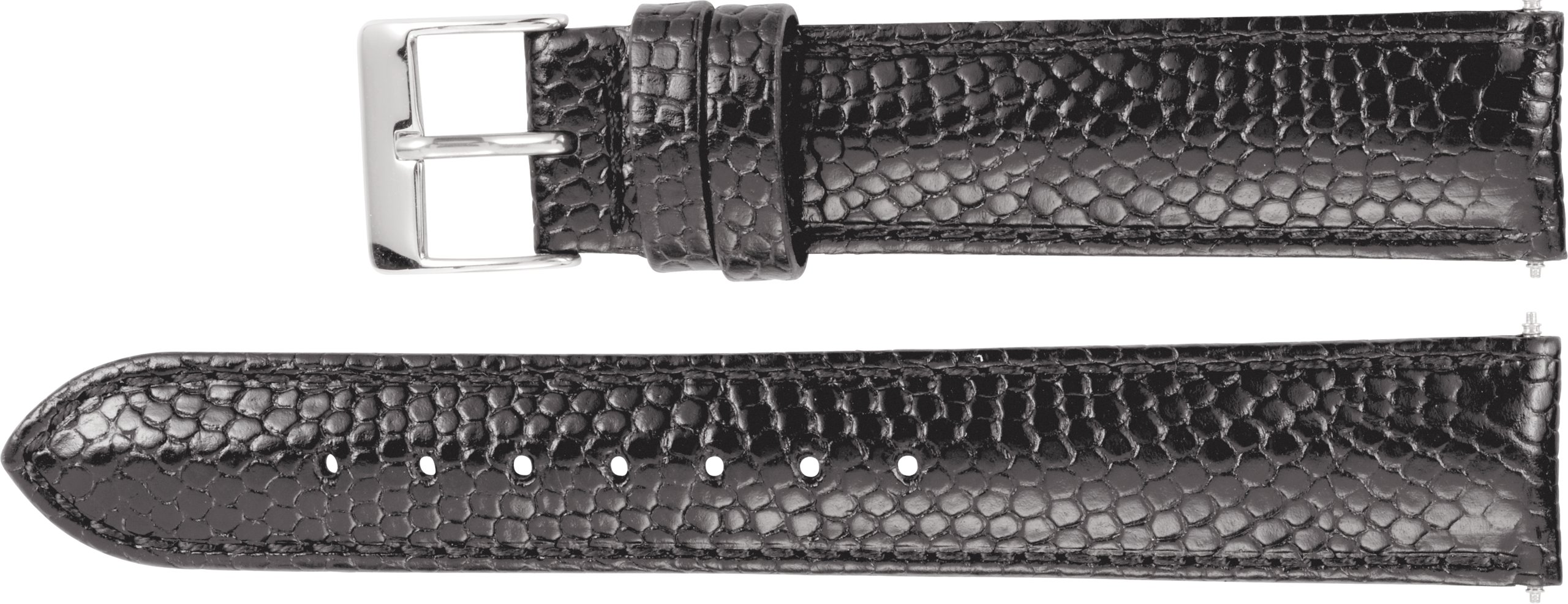Leather Lizard Grain Padded Watch Band