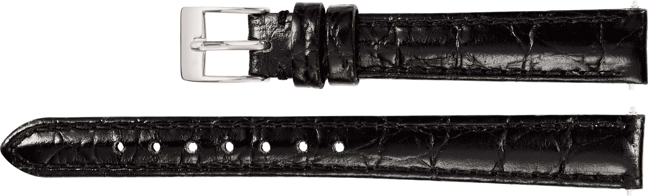 Leather Crocodile Grain Padded Watch Band