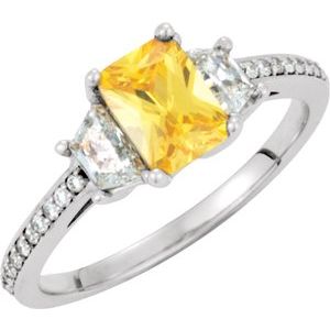 14K Yellow 1/8 CTW Diamond Band for 8x6 mm Engagement