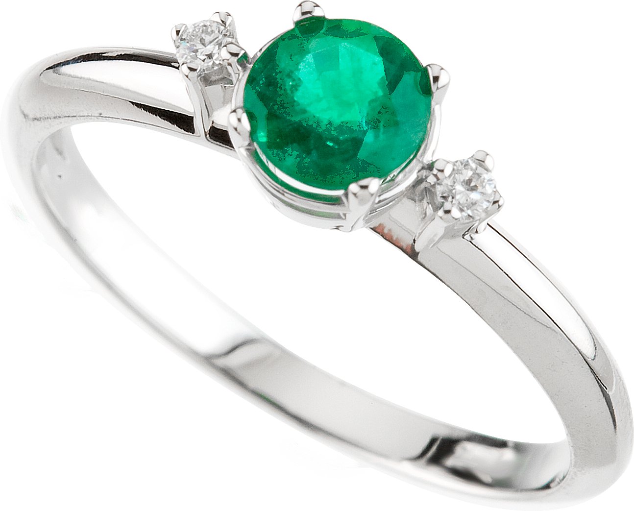 Natural Emerald & .04 CTW Natural Diamond Ring view 5