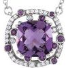 14K White Amethyst and .17 CTW Diamond 16 inch Necklace Ref 10879396
