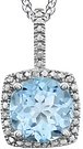 Sterling Silver 7 mm Natural Sky Blue Topaz & .015 CTW Natural Diamond 18