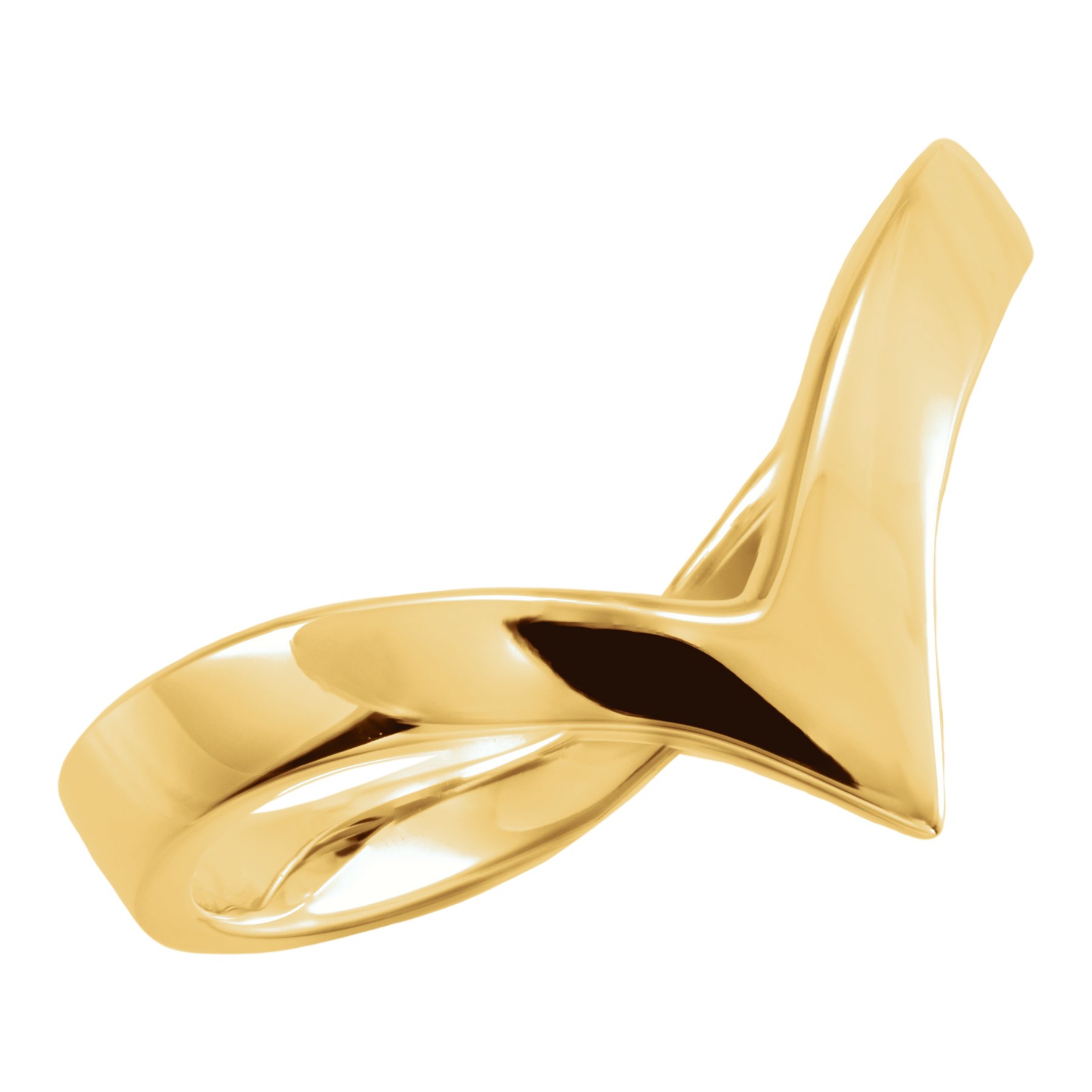 14K Yellow Freeform V Ring