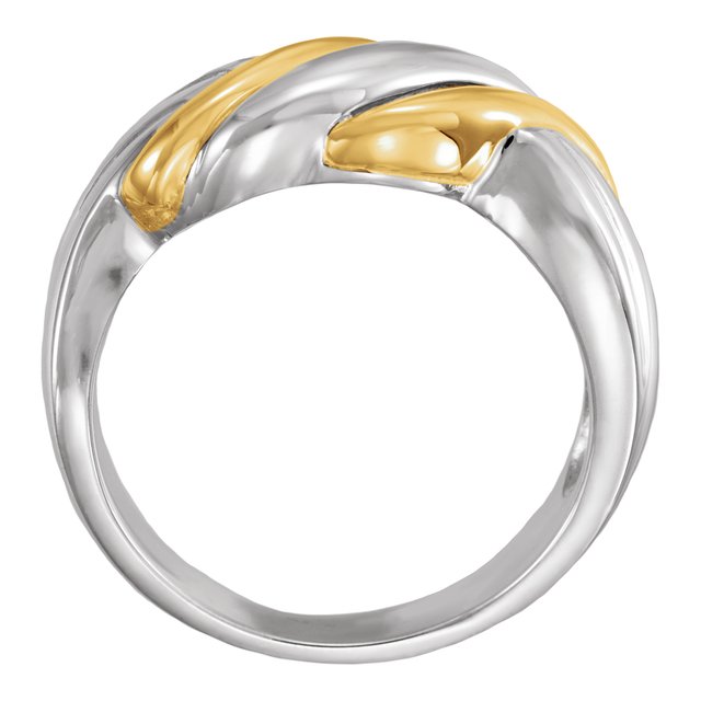 Sterling Silver & 14K Yellow Freeform Ring