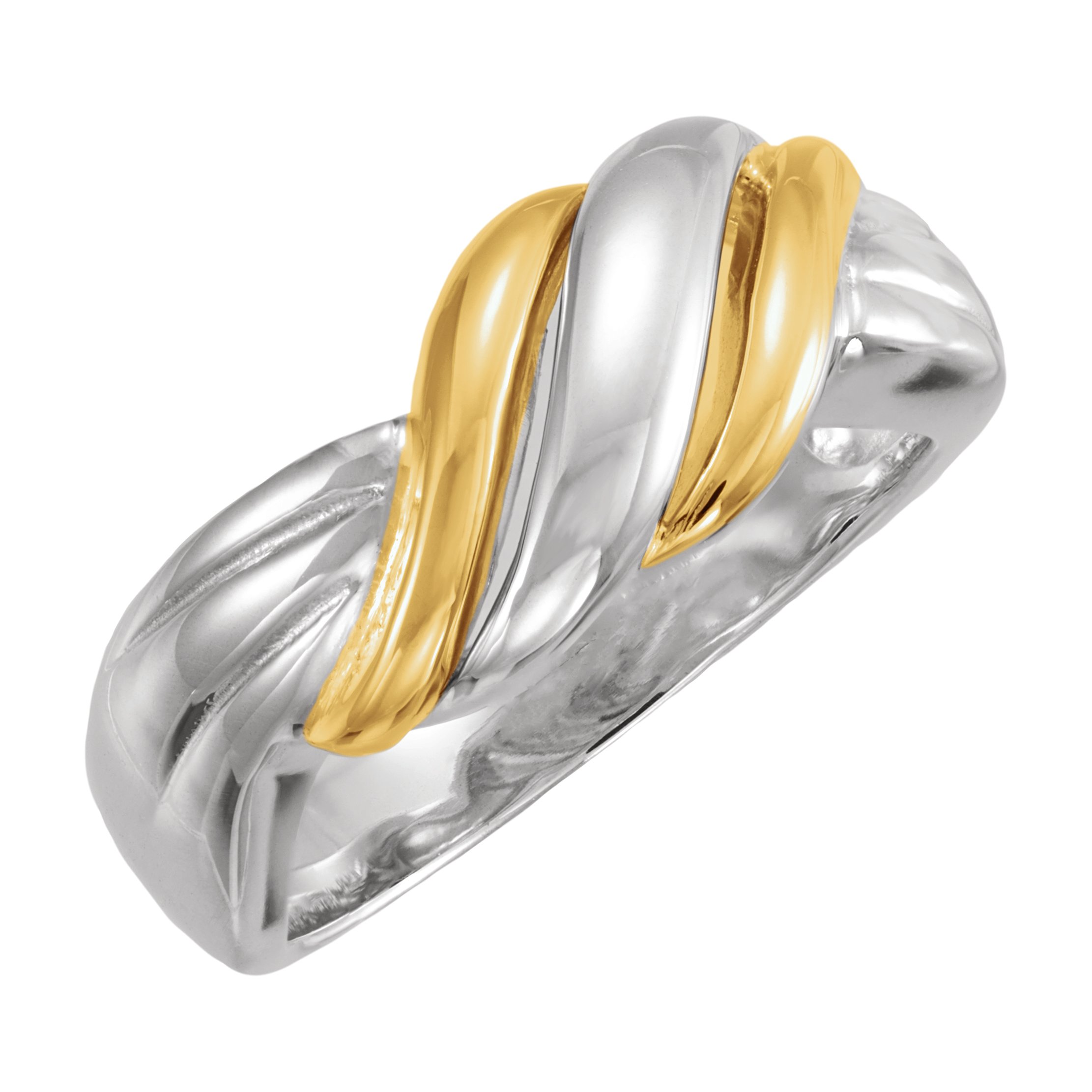 Sterling Silver & 14K Yellow Freeform Ring