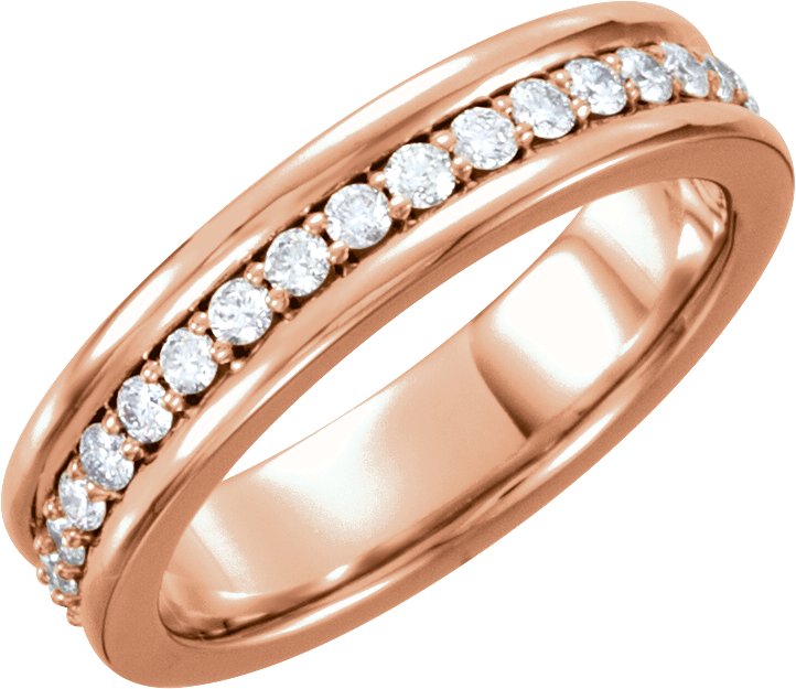 14K Rose .75 CTW Diamond Eternity Band Size 7 Ref 10147022