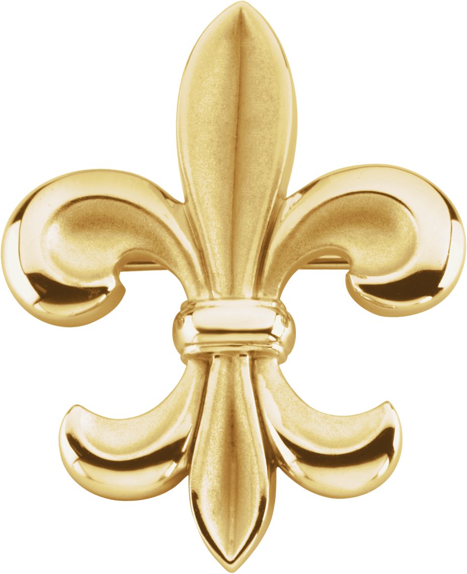 18K Yellow Fleur-de-lis Brooch