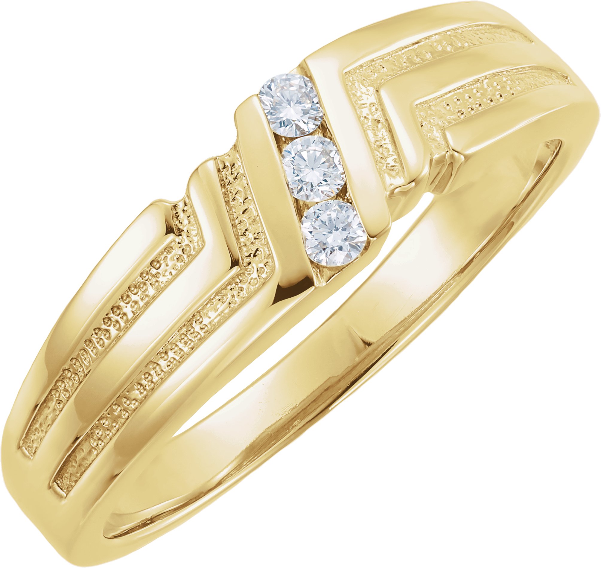 14K White .06 CTW Diamond 3 Stone Band Ref 64360