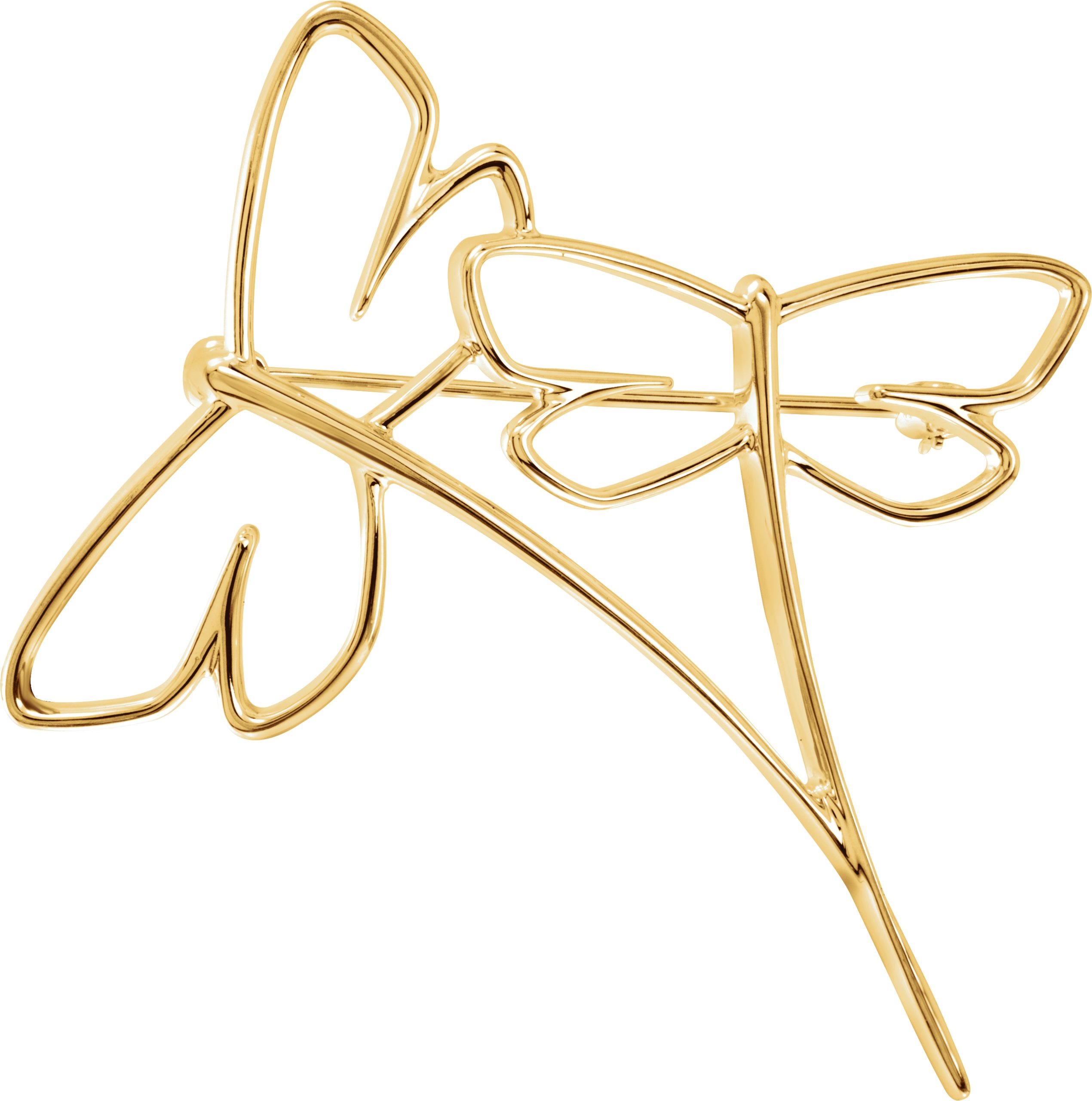 10K Жълто злато Dragonfly Brooch