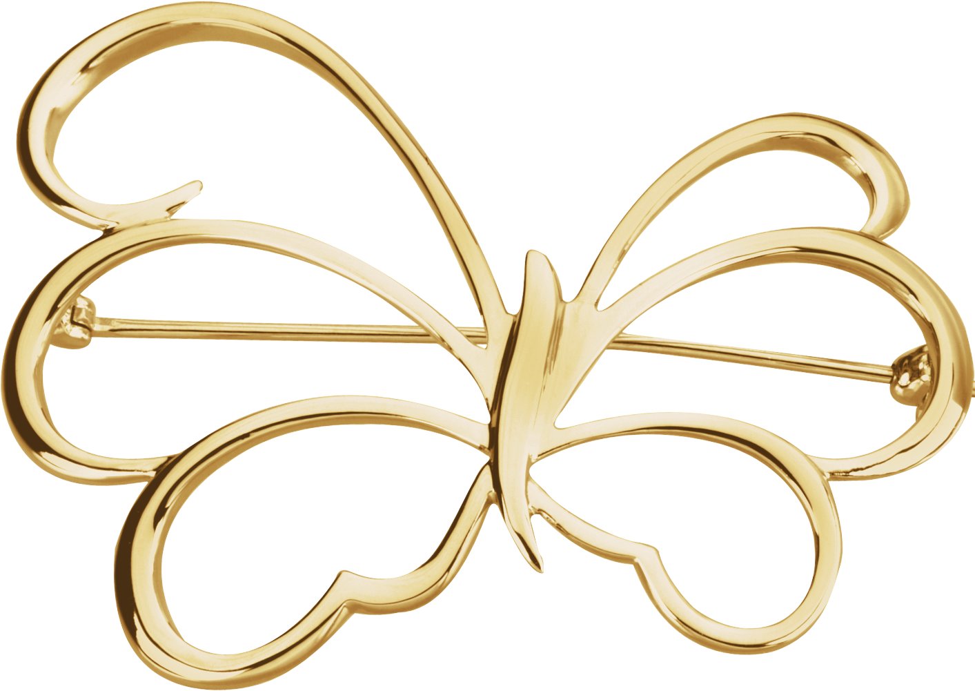14K Yellow Gold Butterfly Brooch