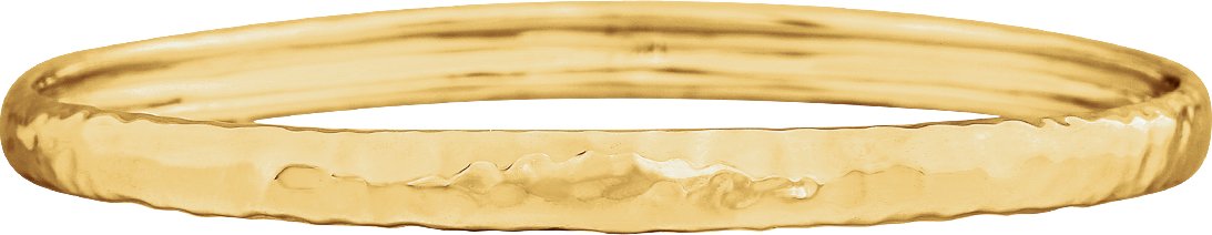 14K Yellow 5.1 mm Hammered Bangle 7 1/2 Bracelet