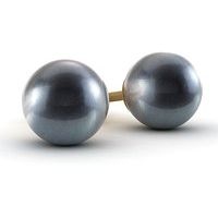 Black Freshwater Cultured Pearl Stud Earrings