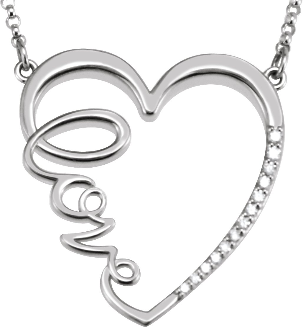 Sterling Silver .167 CTW Diamond Love Heart Infinity Inspired 18 inch Necklace Ref. 3666079