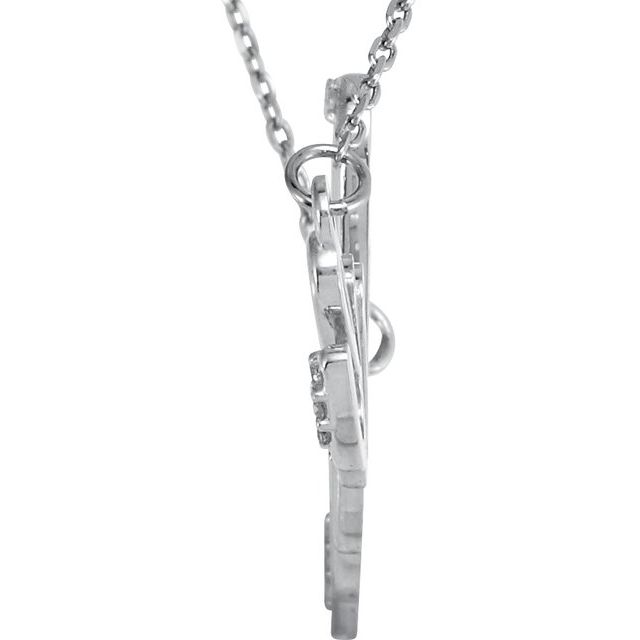 Sterling Silver .08 CTW Natural Diamond Love 18 Necklace
