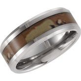 Tungsten Beveled-Edge Band with Inlay