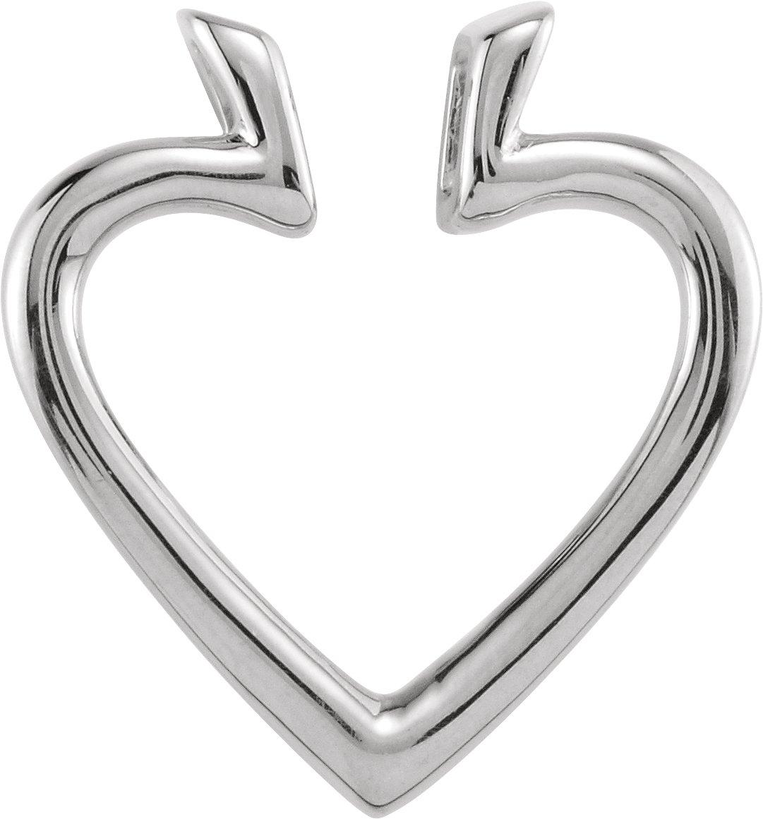 14K White 19.5x18.25 mm Heart Pendant Enhancer