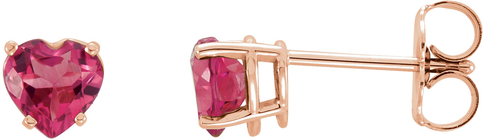 14K Rose Pink Tourmaline Heart Earrings Ref. 10446958