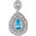 Platinum Natural Swiss Blue Topaz & 1/2 CTW Natural Diamond Pendant