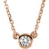 14K Rose .10 CT Diamond Solitaire 18 inch Necklace Ref. 9878046