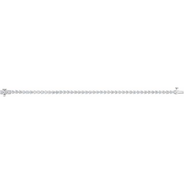 14K White 5 CTW Natural Diamond Line 7 1/4 Bracelet