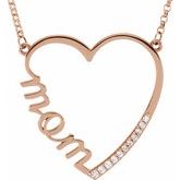 Accented Mom Heart Necklace or Center 