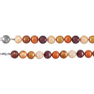 Sterling Silver Freshwater Cultured Dyed Chocolate Pearl 7.75" Bracelet