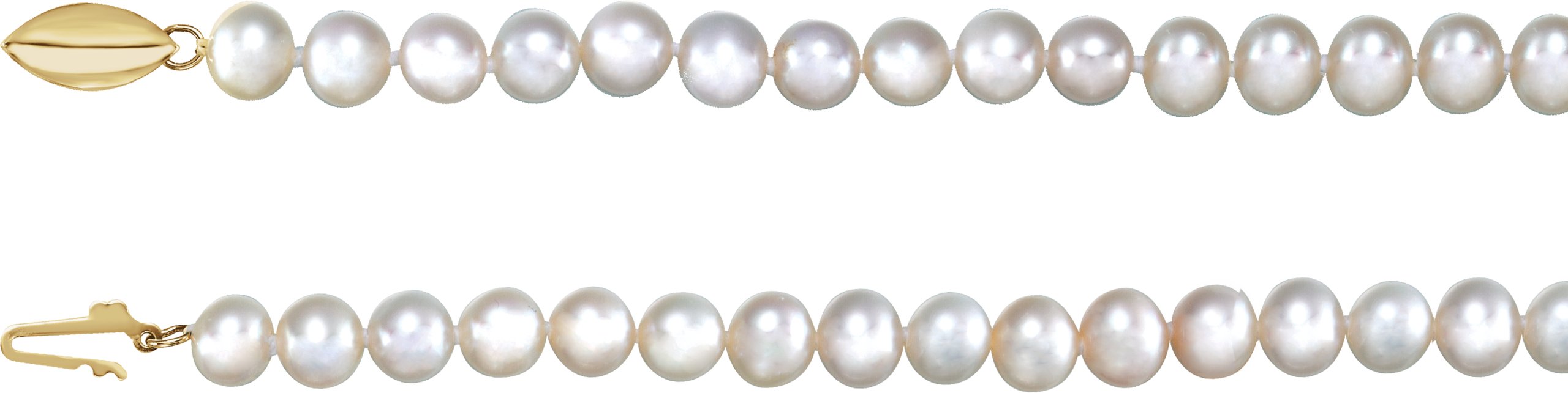 14K Yellow Freshwater Cultured Pearl 18" Necklace