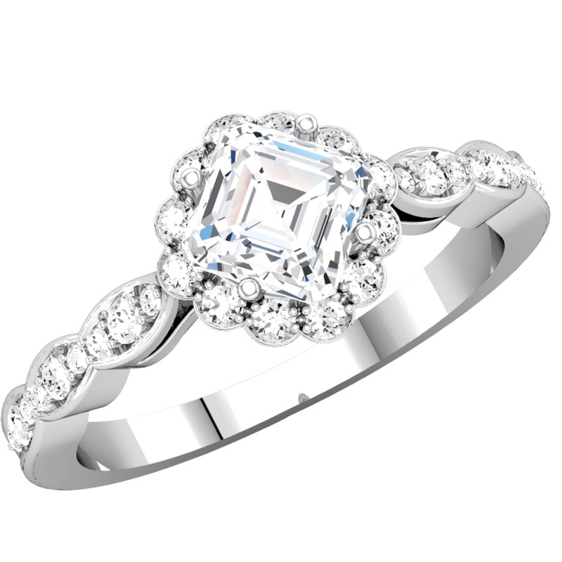 Accented Engagement Ring or Band Mounting