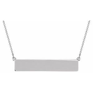 14K White Bar 17.5" Necklace