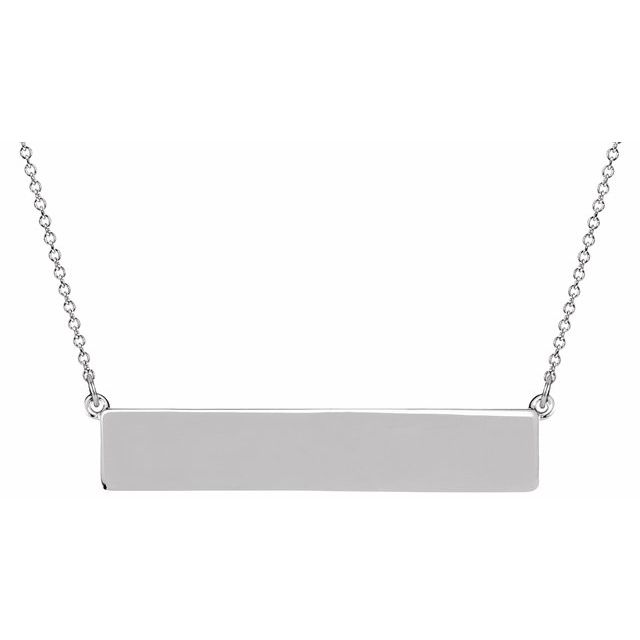 14K White Bar 19.5" Necklace