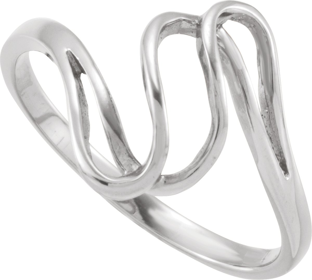 14K White Freeform Ring