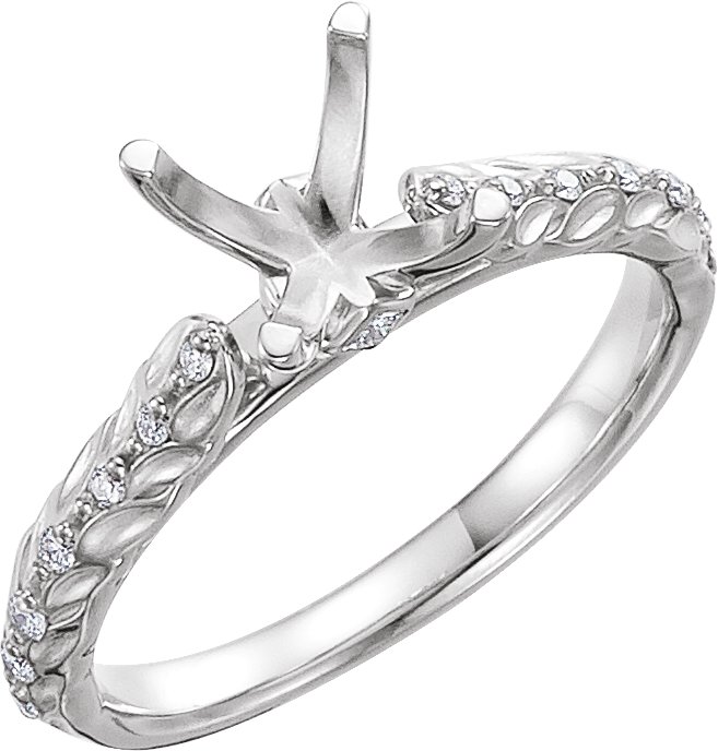 Accented Sculptural Engagement Ring or Band